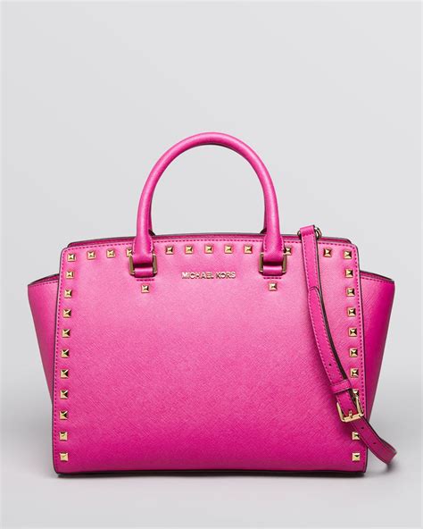 michael kors outlet pink purse|michael kors pink studded purse.